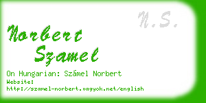 norbert szamel business card